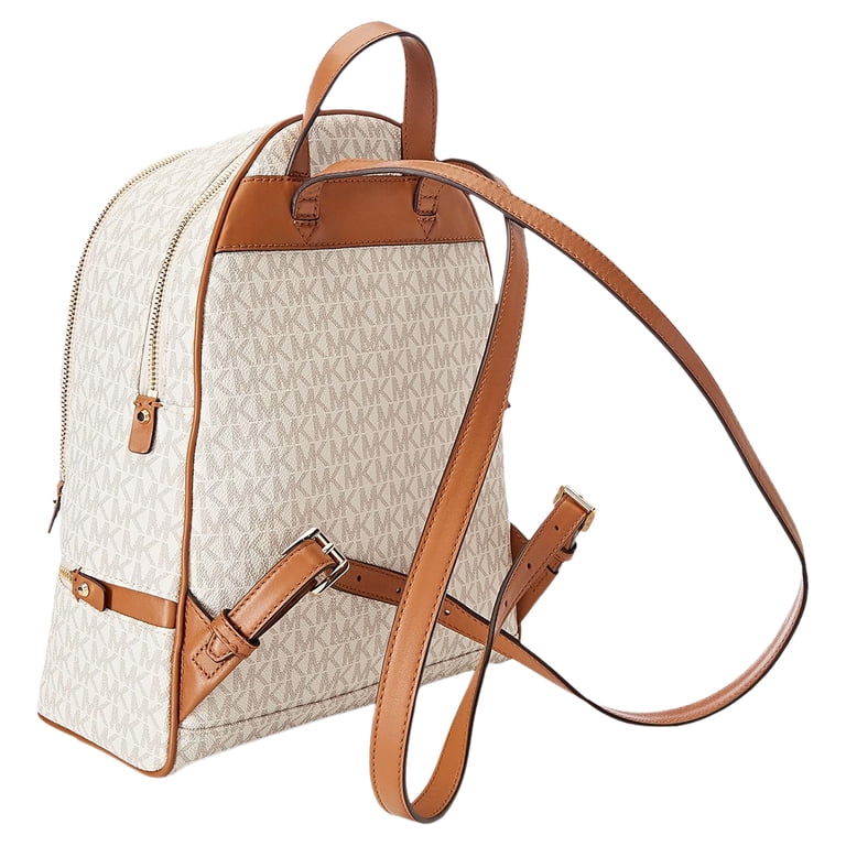 Michael kors Y2K White Monogram‎ gold studs brown leather strap Backpack Michael kors Y2K White Monogram gold studs brown leather  main image 4