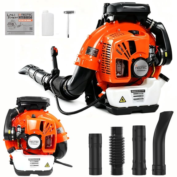 75.6CC Gas Backpack Blower, 2-Stroke Gas Powered Leaf Blower with Powerful Air Volume, High Performance Backpack Blower for Lawn Care, Yard Debris Cleaning, Leaf Removal and Snow Clearing