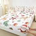 thumbnail image 3 of jejeloiu Kawaii Santa Claus Twin Sheet Sets,Merry Christmas Twin Fitted Sheet,Xmas Reindeer Gifts Flat Sheet For Children,Lightweight Room Decor,3pcs, 3 of 7