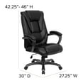 thumbnail image 6 of Flash Furniture Oma High Back Black LeatherSoft Layered Upholstered Executive Swivel Ergonomic Office Chair with Smoke Metal Base and Arms, 6 of 12