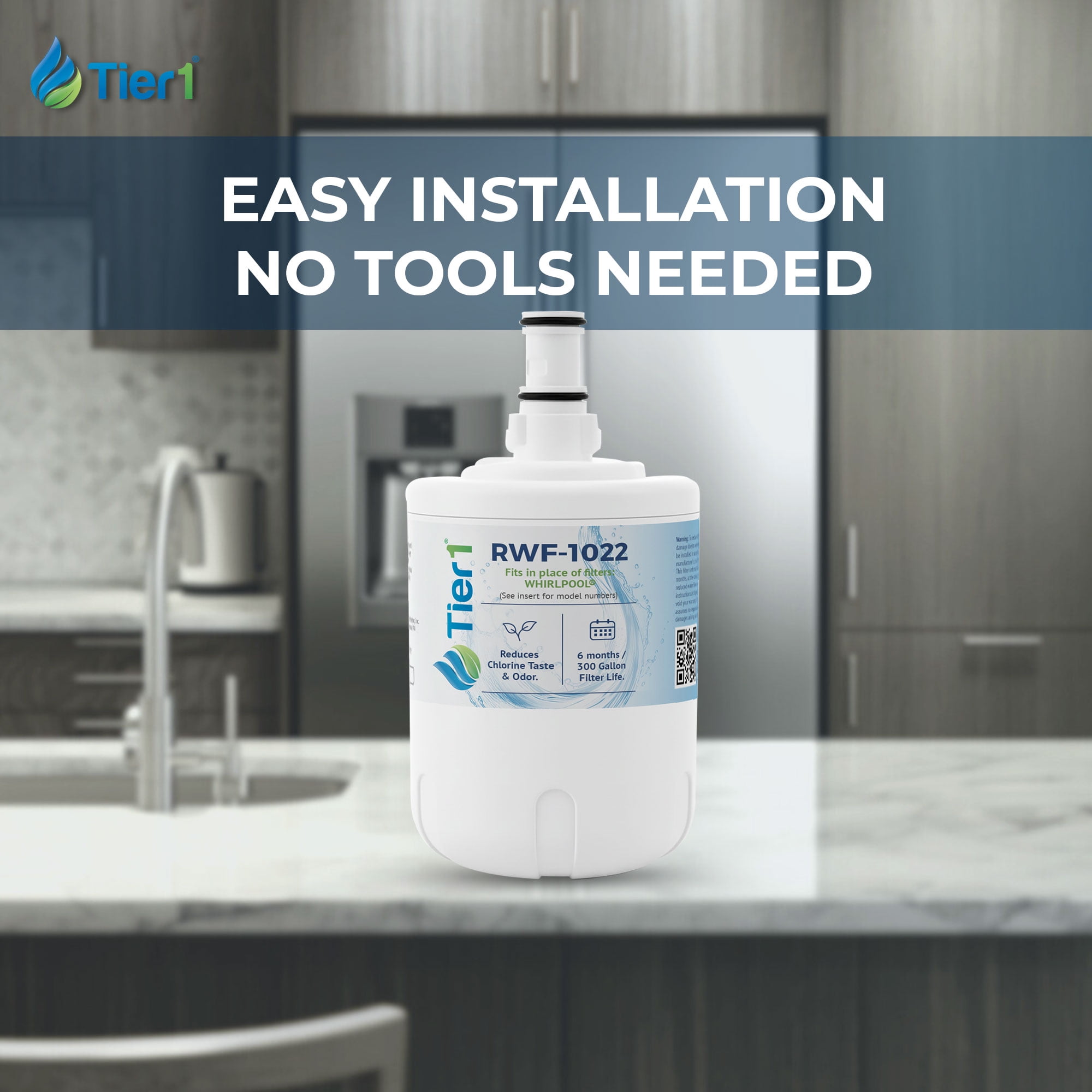 Tier1 RWF1022 8171413 Refrigerator Water Filter | Replacement for Kenmore 9002, EDR8D1, 469002, 8171414, WF286 | Fridge Filter - Up to 18 Months Supply | Easy Install | Great Tasting Water (3-pk)