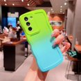 thumbnail image 2 of Compatible with Samsung Galaxy S21 FE 5G Case,Cute Gradient Color Curly Wave Frame Shockproof Protective Cases Soft Cover (Green Blue), 2 of 12