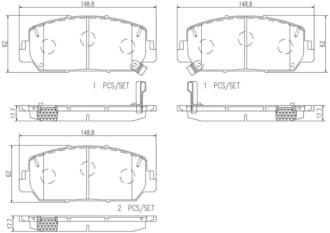 Brembo P28084N NAO BRAKE PADS Fits select: 2017-2018 ACURA RDX ADVANCE, 2015-2016 ACURA RDX