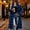 Blue, variant on IUYRTFE Women's Long Plaid Button Down Shirt Jacket Casual Oversized Flannel Coat with Pockets
