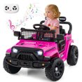 thumbnail image 1 of Gymax Kids Ride on Car Truck 12V Battery Powered Electric Vehicle w/ Foldable Mirrors Pink, 1 of 10