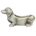thumbnail image 2 of Zeckos Grey Stone Finish Dachshund Dog Indoor Outdoor Planter, 2 of 10