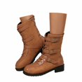 thumbnail image 3 of Fashion Ankle Boots with Leather Upper and Side Buckle Features for Comfortable Autumn Winter Footwear, 3 of 9
