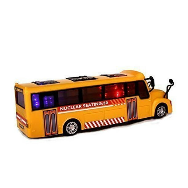 Dazzling Toys Battery Operated Yellow School Bus Toy with 3D Flashing Lights and Music Walmart