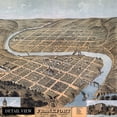 thumbnail image 2 of 1871 Frankfort Kentucky Map Poster - Vintage Frankfort Kentucky Wall Art - Old Frankfort Kentucky Map - Bird's Eye View of Frankfort KY Looking South East, 2 of 8