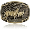 thumbnail image 6 of Patriotic American flag Elk Deer Norse Viking Deer Head Punk Rodeo Deer Western Cowboy Belt Buckle Deer Belt Buckle for Men, 6 of 9