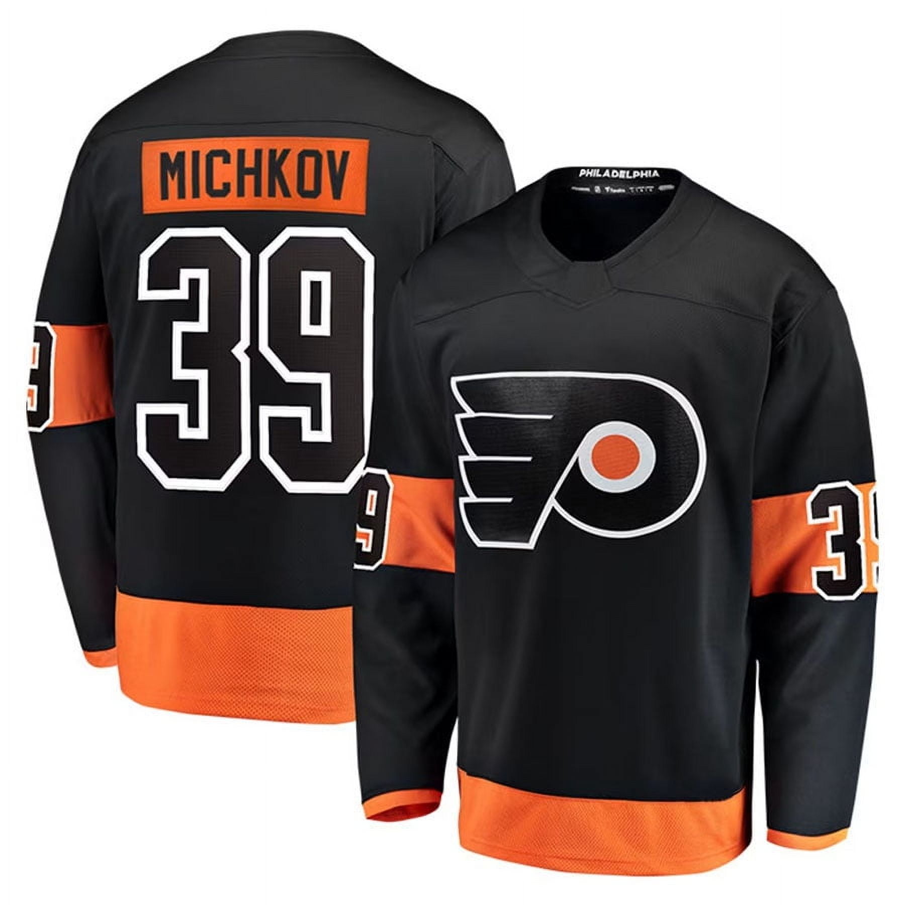 Men's Hockey Jersey Philadelphia Flyers Michkov Black 39# Adult