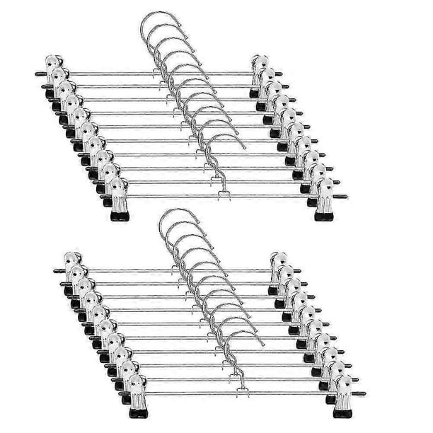 20 Pack Hangers, with Clips, Metal, Space Saving, Ultra-Thin, Stainless Steel Hangers for Skirts, Pants, Jeans and More