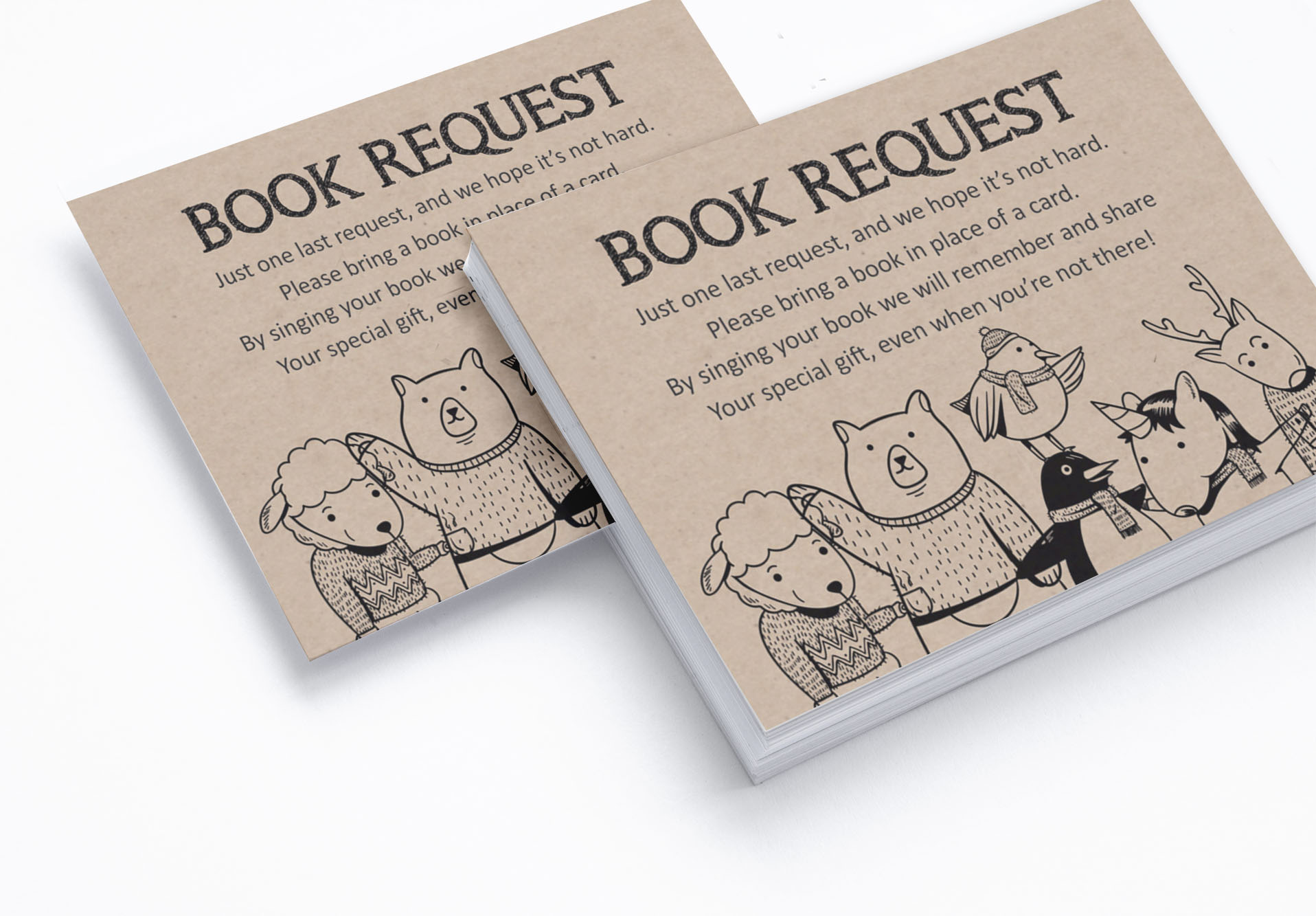 Inkdotpot 30 Kraft Books For Baby Shower Request Cards Bring A Book Instead Of A Card Jungle Animals Gender Neutral Baby Shower Invitations Inserts Games