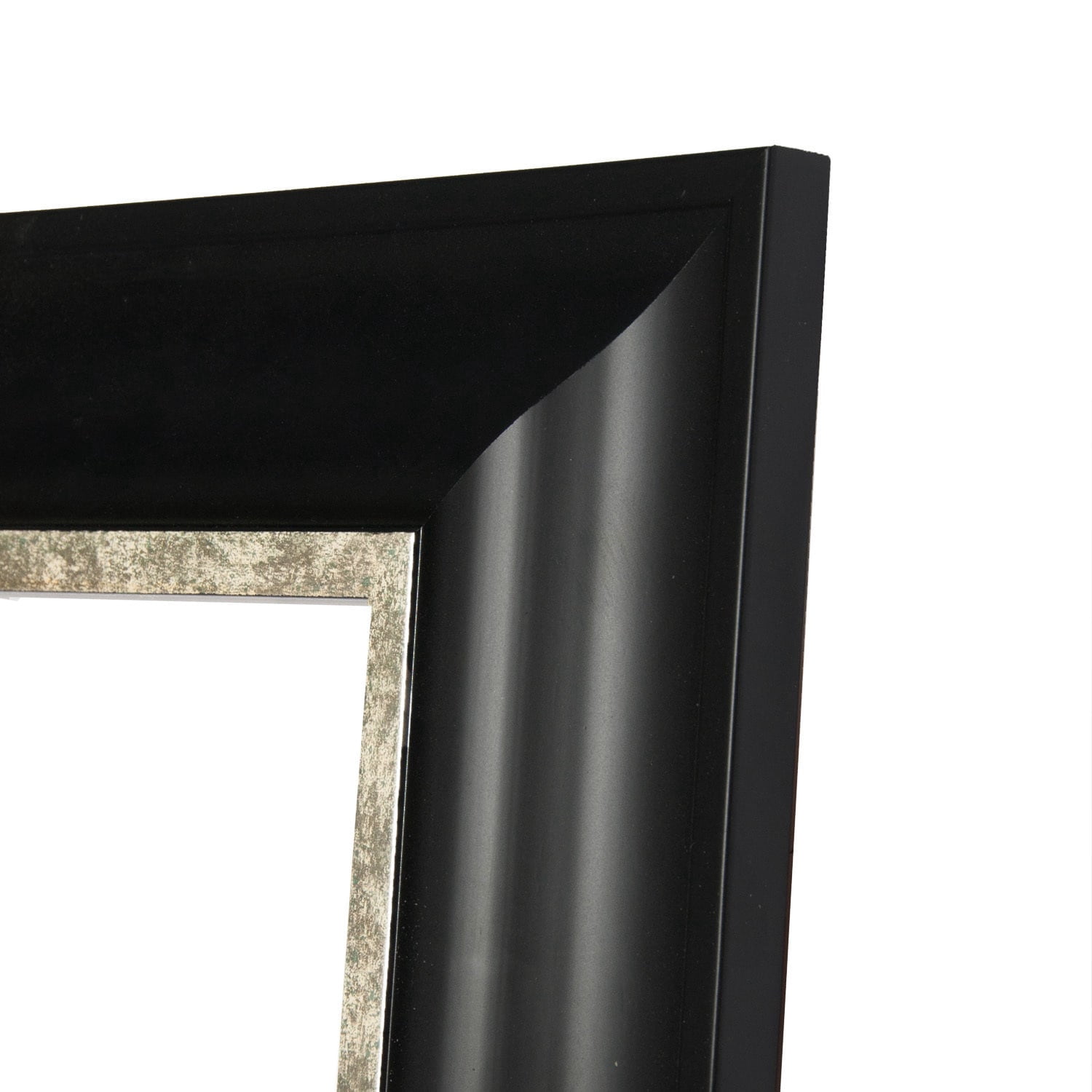 Rayne Stately Black and Aged Silver Wall Mirror - (Small Medium)