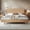 Natural + Bamboo + King, variant on Full Size Bamboo Platform Bed with Round Shape Headboard and Little Footboard, Solid Bamboo-made Bed Frame with Support Slats, Full Bed Frame for Bedroom, Guest Rooms, Dorms, Natural