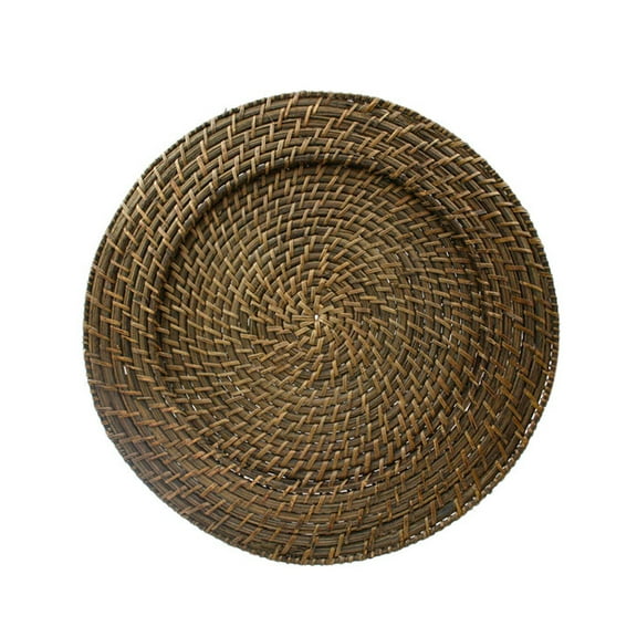 SET OF 4 ROUND RATTAN CHARGER 13"D