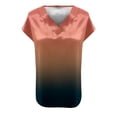 thumbnail image 4 of Endives Womens Satin T-shirt Short Sleeve Blouse V Neck Shirts Womens Top Summer Outfits S-3XL, 4 of 6