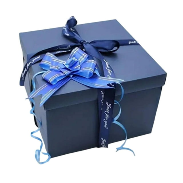 Caja de regalo de , contenedor para álbumes de recortes, recuerdos de fiesta, álbum de fotos, caja de snacks para aniversario, año Nuevo, azul