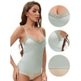 thumbnail image 3 of Unique Bargains Women's Lace Trim Silk Satin V Neck Camisoles S Green, 3 of 6
