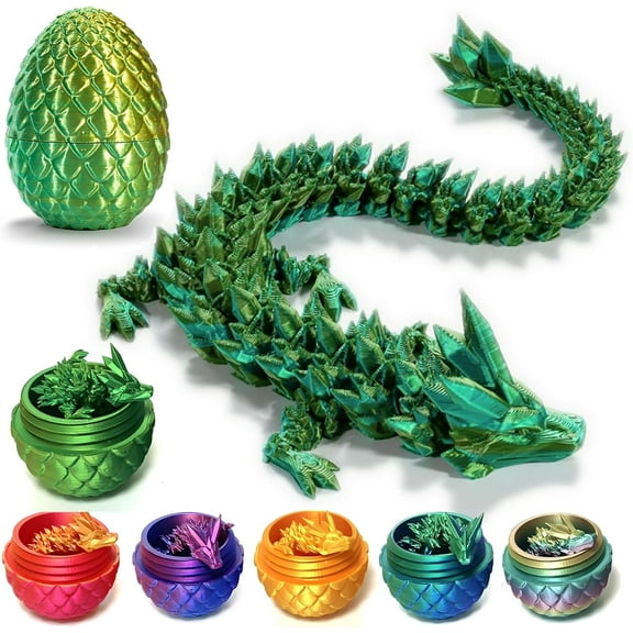 Home Office Desk Decor3D Printed Dragon Egg Crystal 3D Dragon Fidget Toys for Adult Articulated Dragon Egg Surprise Dragon Gifts