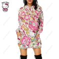 thumbnail image 1 of Nouveau Chandail à Capuchon Léopard Hello Kitty Femme Simple Col Rond Polyvalent Chandail Long Bureau Décontracté Ample Chandails à Capuchon Robe d'Automne, 1 of 7