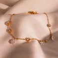 thumbnail image 6 of 10Ct Pear Cut Lab-Created Diamond Women's Dangling Anklet 14K Yellow Gold Plated 925 Sterling Silver, 6 of 6