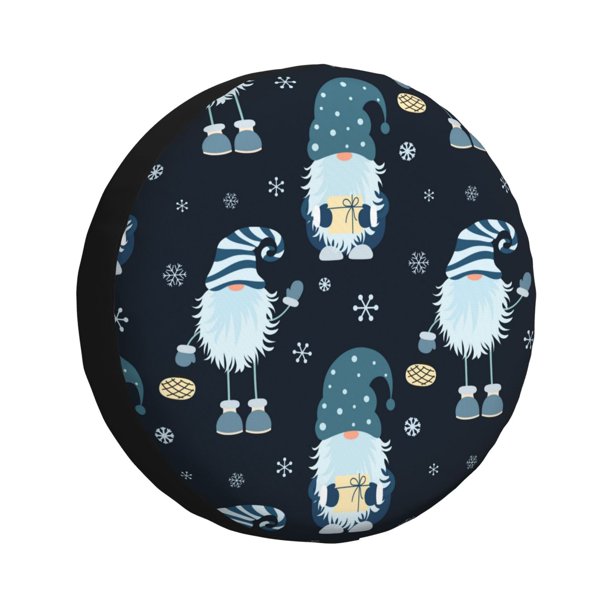 Balery Gnome and Snowflakes Cubiertas para Neumáticos - Protector Resistente para Neumáticos de Camioneta, SUV, Remolque, Camper y RV-15 inch