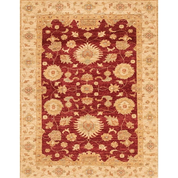 Ahgly Company Indoor Rectangle Abstract Orange Oriental Area Rugs, 2' x 5'