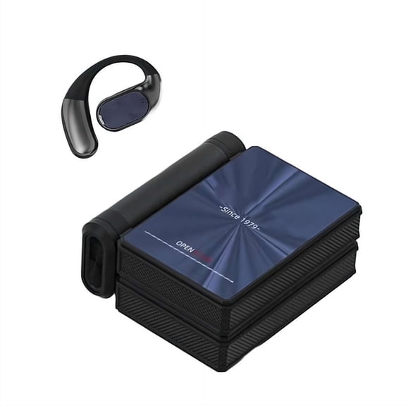 2026 New Dual Fold Bt Earbuds Open Ear Wireless Bluetooth 6.0, IPX5 Waterproof & Sweatproof Wireless Headphones (Black)
