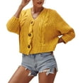 thumbnail image 1 of CAROOTU Cardigan Court à Manches Longues pour Femmes, Mode, Crochet, Nouveau, 1 of 8