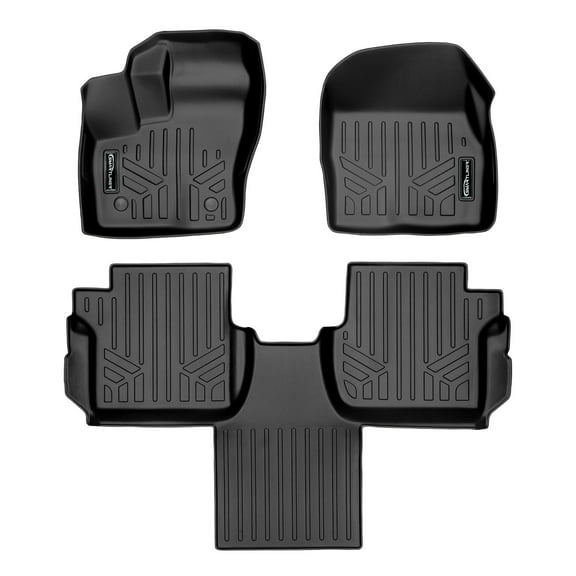 SMARTLINER 2 Rows Custom Fit Floor Liners Compatible with 2014 - 2017 Ford Transit Connect Long Wheel Base and Passenger Van