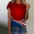 thumbnail image 2 of GERsome 4th of July T-Shirt for Women American Flag Patriotic Graphic Shirts Short Sleeve Crewneck Tee Summer Loose Fit Pullover Tops S-5XL, 2 of 4