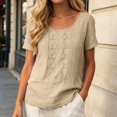 thumbnail image 2 of Tfken Summer Tshirts For Women Short Sleeve Crew Neck Tops Tees Casual Baggy T-Shirts Ladies Soft Clothes Outerwear Size L Beige, 2 of 9
