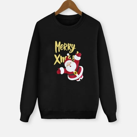 

Cathalem Christmas Matching Pajamas for Family Short Sleeve Christmas Long Sleeve Letter Print Hoodless Pullover Family Pajamas Suit Black XX-Large