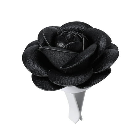 SKISUNO Car Air Vent Perfume Camellia Car Decoration 1Pack Car Air Vent Black Pu Leather Material
