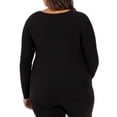 thumbnail image 3 of Fruit of the Loom Women's and Women's Plus Long Underwear Waffle Crew Neck Thermal Top, 2-Pack, 3 of 3
