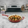 thumbnail image 2 of Crock-Pot Artisan 12" Round Enameled Cast Iron Skillet, Scarlet Red, 2 of 4