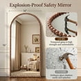 thumbnail image 3 of Antok 71"x28" Arched Full Length Mirror, Beaded Metal Frame Floor Mirror, Brown, 3 of 8