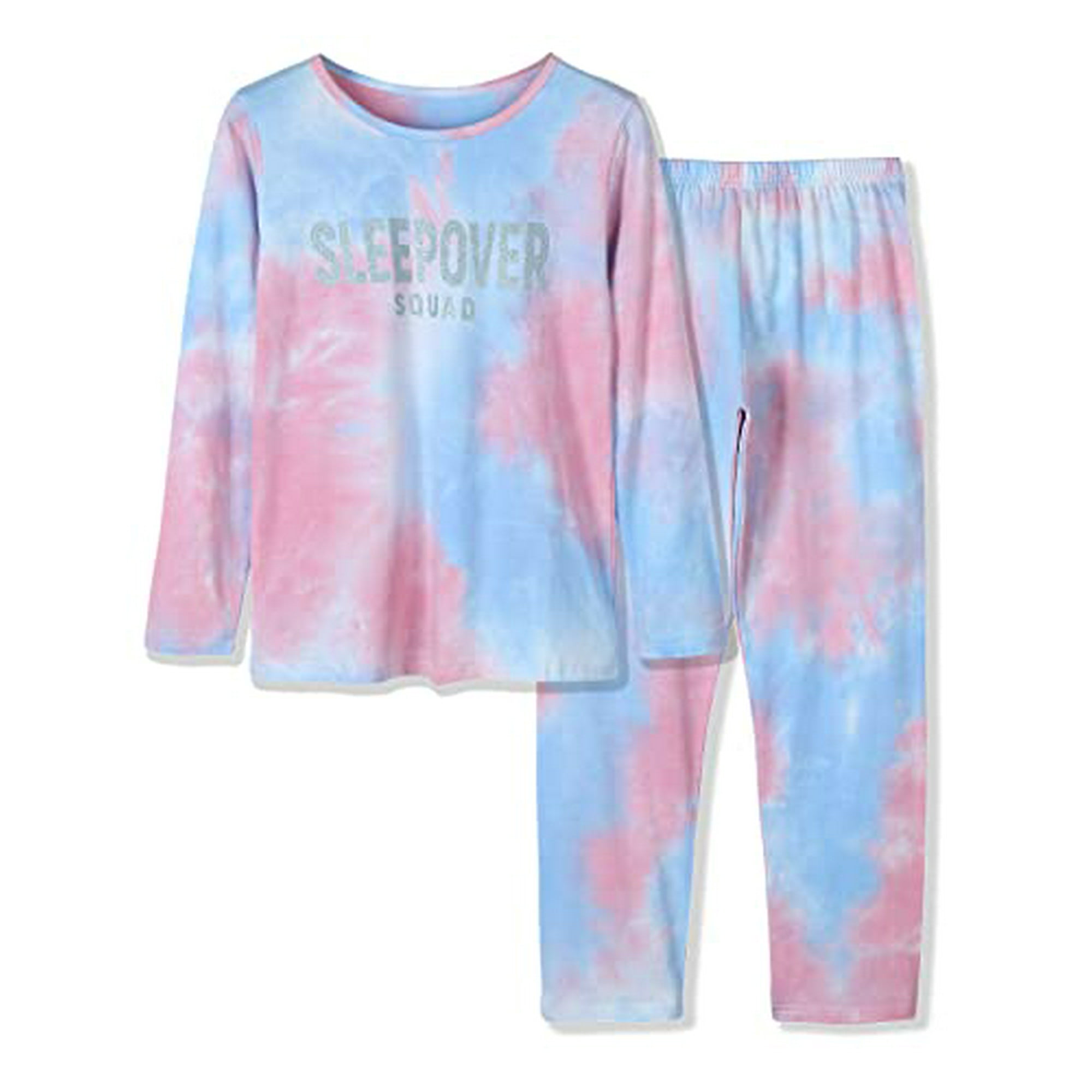 Girls Sleepover Matching Pajamas Size 12 100 Cotton Long Sleeve Tween Kids Jammies Set PJS Walmart