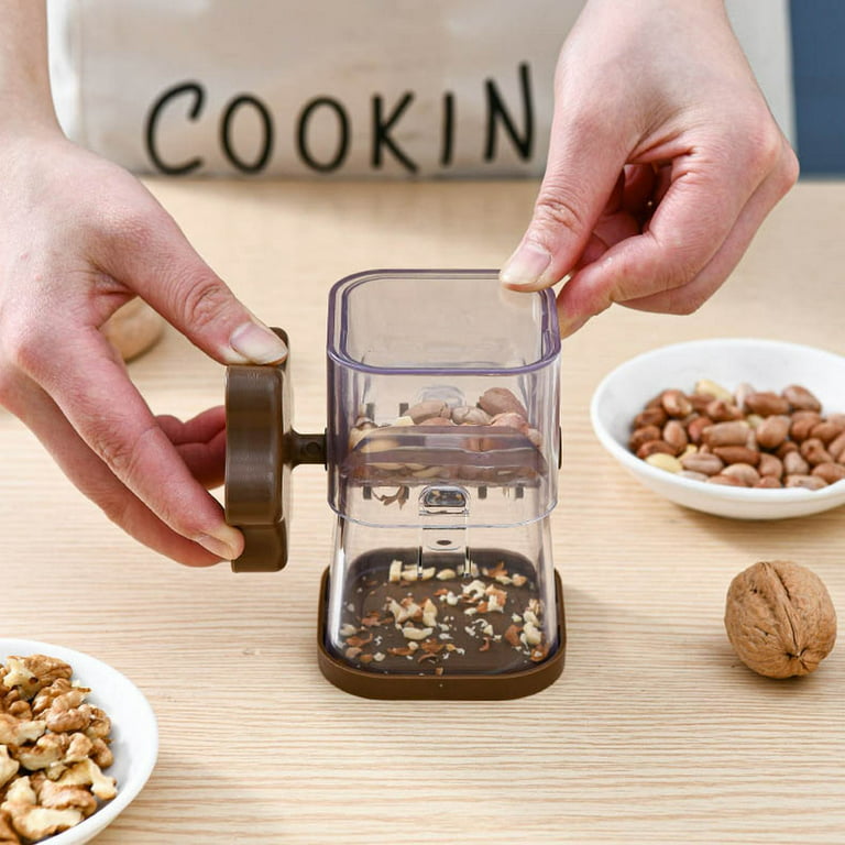 Nut Grinder, ABS Multifunction Hand Crank Nut Chopper Manual Food Chopper Vegetable Chopper for Almonds Hazelnuts Pecans(navy Blue)