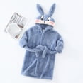 thumbnail image 2 of Gibobby Toddler Boys Girls Kids Hooded Bathrobe,Soft Flannel Loungewear Robe with Adjustable Tie,Cartoon Print,for Toddlers to Kids 18 Month 2T 3T 4T 5T 6T Little Kids Pajamas,Blue,Size 5-6T, 2 of 5