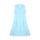 thumbnail image 2 of Lucakuins Vestido largo para mujer, sin mangas, con cuello vuelto, con botones, informal, para fiesta, verano, vestido acampanado Lucakuins moda, 2 of 10