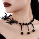 thumbnail image 2 of Collar de araña gótica vintage, colgante de araña de Halloween, joyería de estilo punk con forma de reptil, 2 of 5
