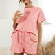 thumbnail image 4 of Conjunto de 2 piezas de pantalones cortos de manga corta de color sólido informal de verano sexy para mujer Pompotops  ulkah937163, 4 of 9