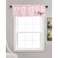 thumbnail image 3 of Pink Love Heart Valentine's Day Linen Curtain Valance for Bedroom/Bathroom/Kitchen/Office/Living/Dining Room Window,Love Watercolor Rod Pocket Topper Decorative Cafe Drapes Panel 42"x18", 3 of 6