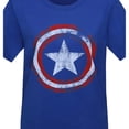thumbnail image 3 of Captain America Women's Distressed Shield Royal T-Shirt-2XLarge, 3 of 8