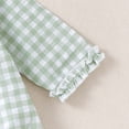 thumbnail image 5 of Newborn Baby Girl Fall Outfit Plaid Bubble Romper Long Sleeve Bodysuit, 5 of 7
