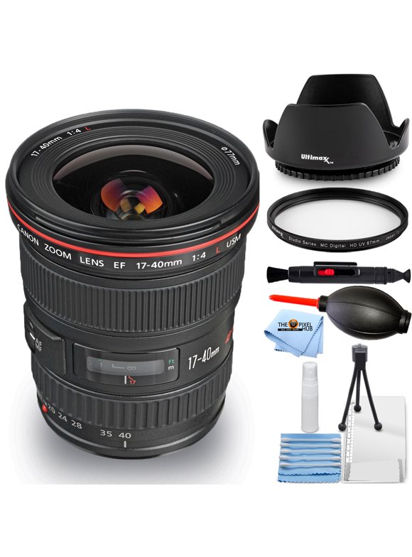 Canon EF 17-40mm f/4L USM Lens 8806A002 - 7PC Accessory Bundle