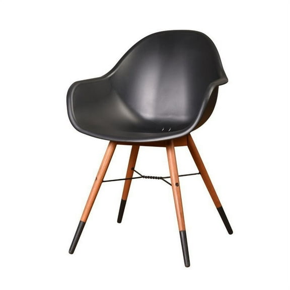 International Home Amazonia Charlotte Deluxe Patio Armchair in Black (Set of 4)