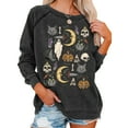 thumbnail image 1 of xiaxaixu Chandail en Molleton d'Halloween pour Femmes Décontracté Imprimé Graphique Coupe Ample Chandail Manches Longues Col Rond Surdimensionné Automne, 1 of 10